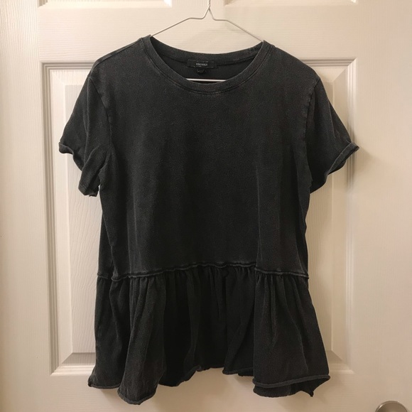 Forever 21 Dark Grey Short-Sleeve T-Shirt Blouse - Picture 2 of 5